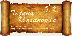 Tijana Klasanović vizit kartica